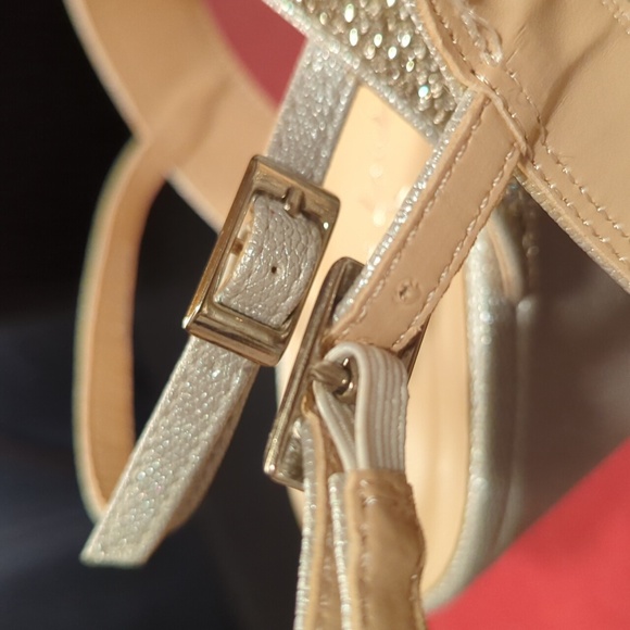 Paradox London Pink Jacey T strap wedge sandals silver Women's size 9 NEW NWB - Picture 10 of 12